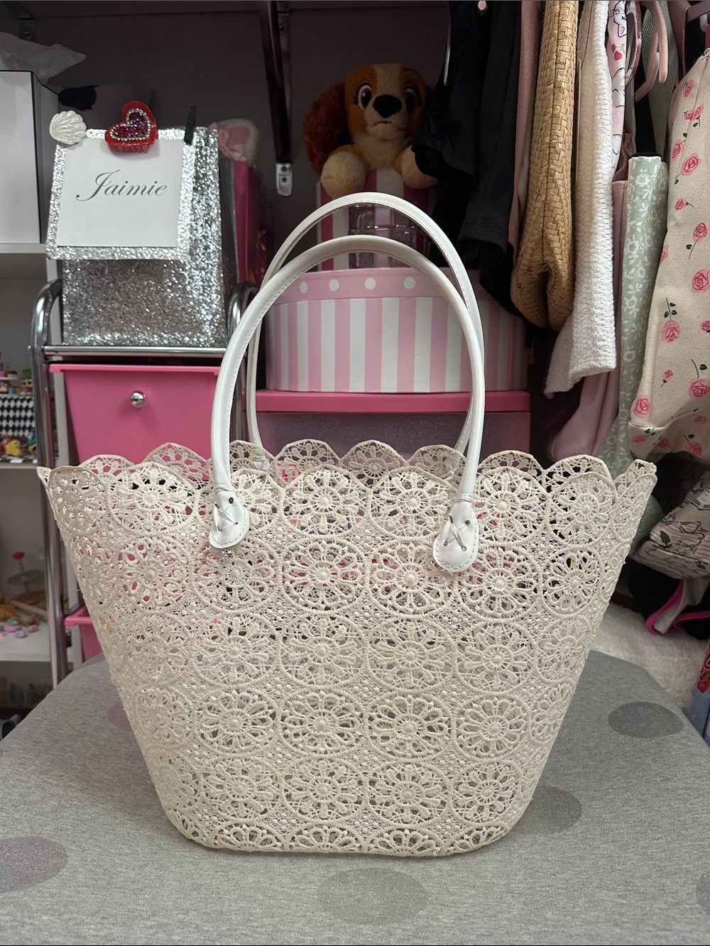Ivory Croqueted Lace Beach Day Tote
